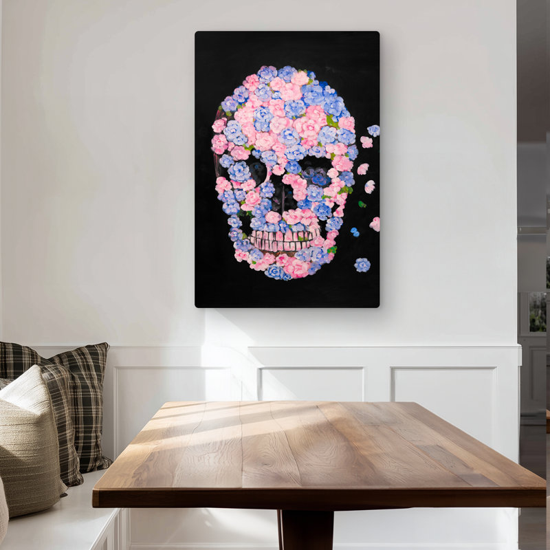 Flower Skull - Skull Metal Print for Home Decor