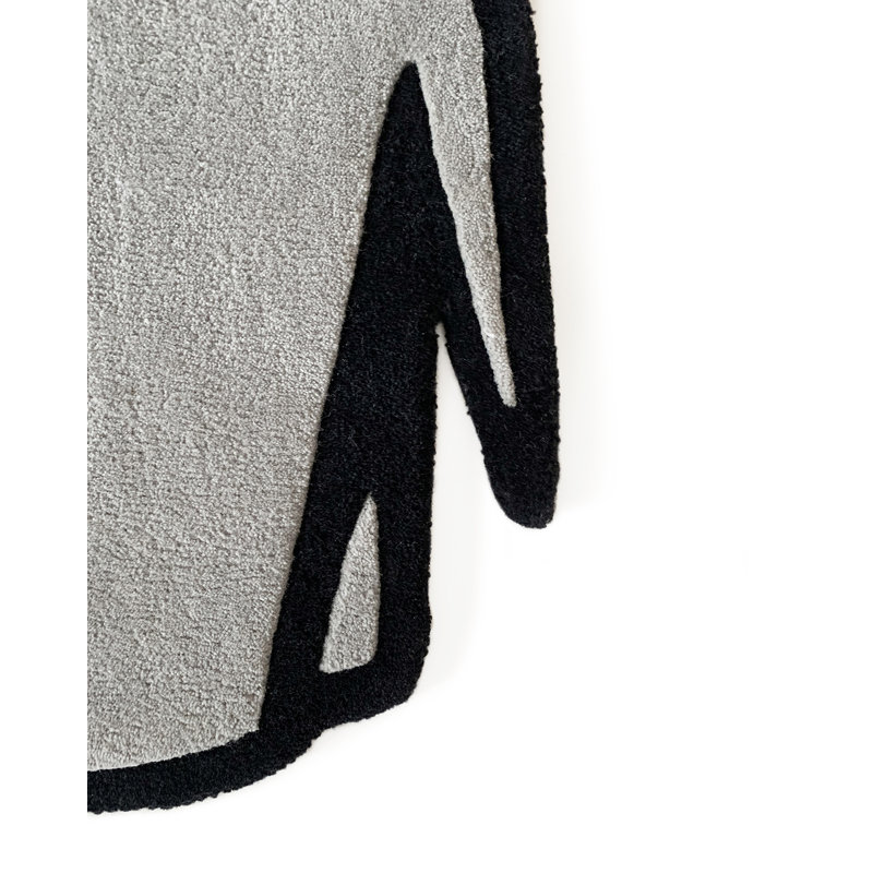Rug OLIFANT Elephant Grey / Black Print 3.3 X 2.7 Ft