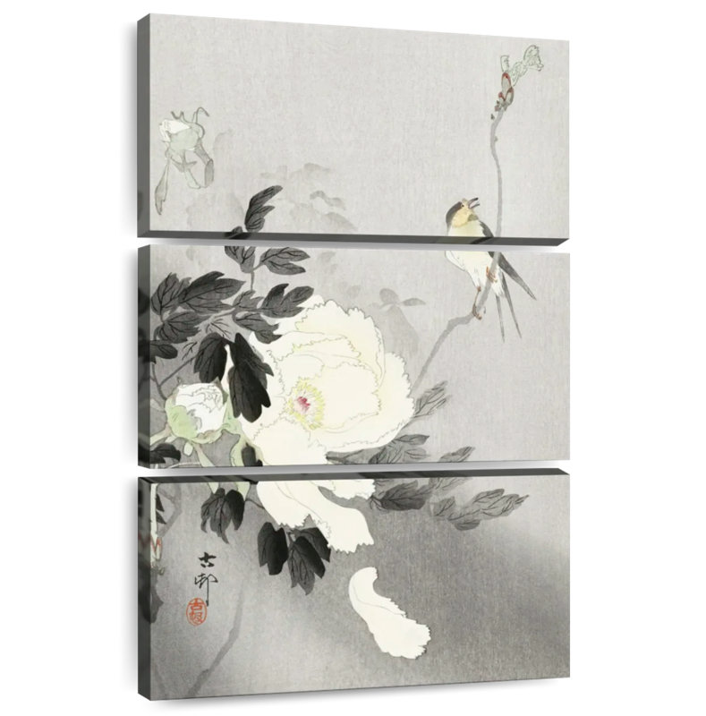 Brampt Swallow With Peony, 32" H x 20" W