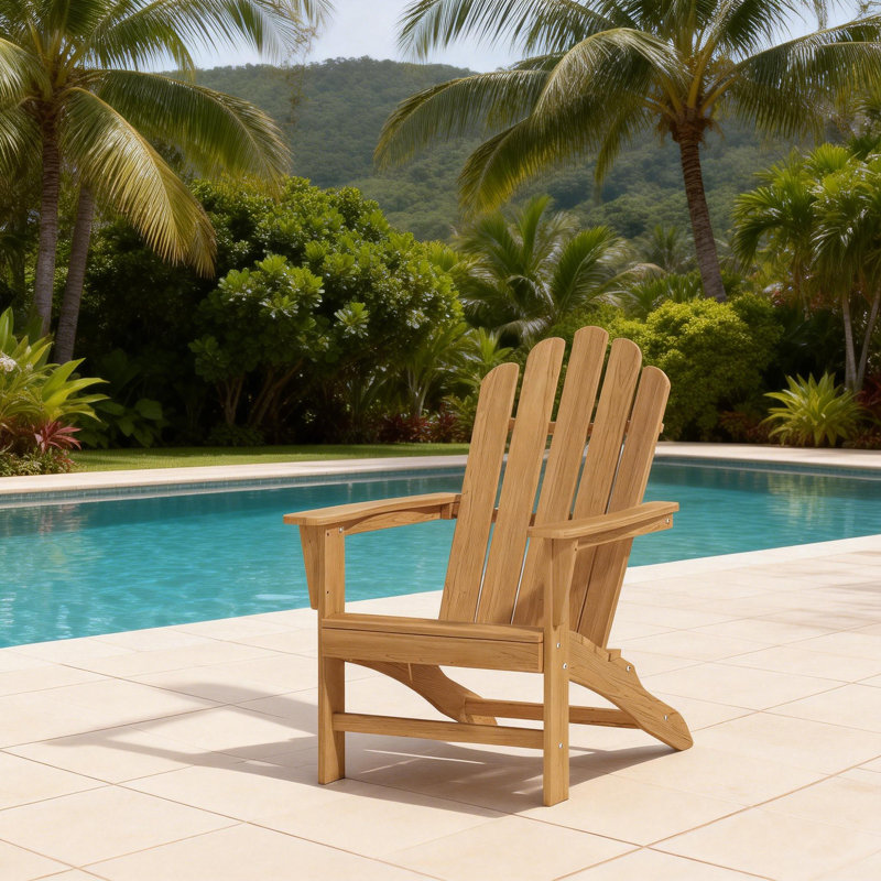 Chaise Adirondack d'extérieur de qualité A en teck, siège de patio
