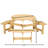 Outdoor 6 Person Picnic Table, 3 Built-In Benches And Umbrella Hole. Natural Wood, , Waterproof For Porch, Garden, Backyard Table With Hole - Waterproof, Rustic Style, Garden Patio-11235396