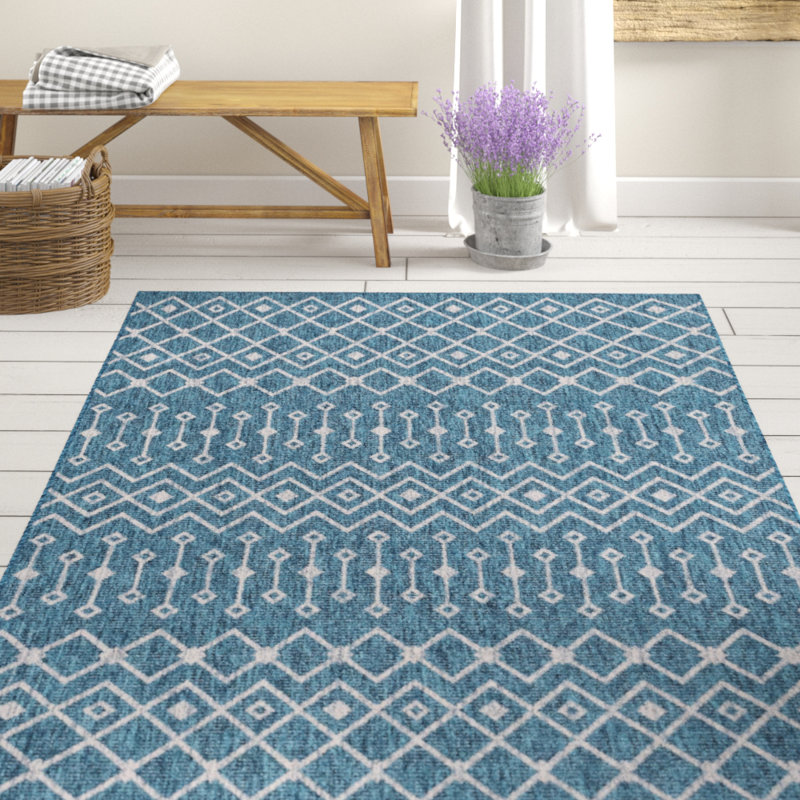 Harlee Geometric Indoor / Outdoor Rug, Rectangle 10' x 14'1"