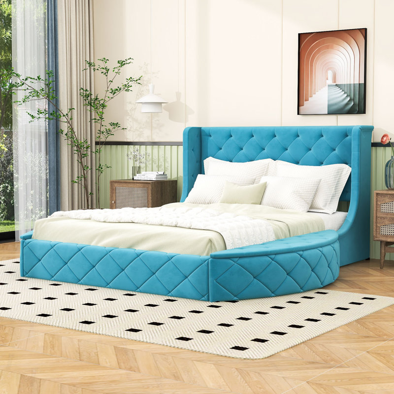 Jorina Queen Platform Bed, Blue