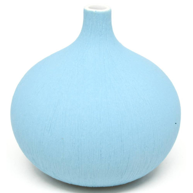 Ava-Mary Handmade Table Vase, Black, 3.4" H x 3.2" W x 3.2" D