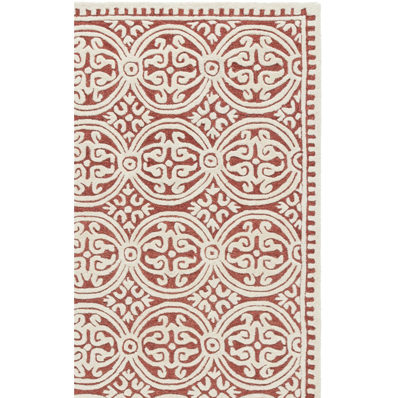Cambridge 123 Hand Tufted Wool Damask Rug, Rectangle 5' x 8'