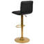 Tabouret de bar à hauteur réglable en vinyle avec dossier à coutures horizontales Clift-128921555-128921558