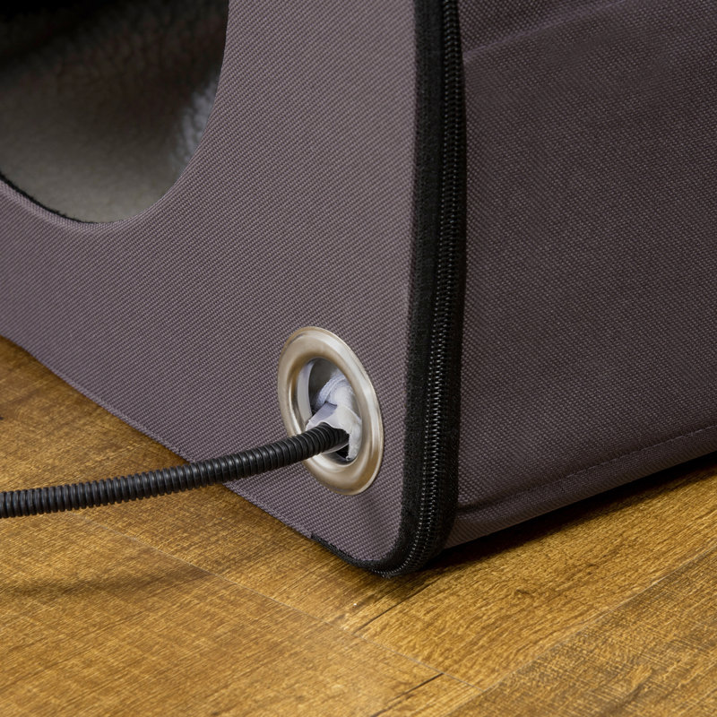 Cabine chauffée pour animaux de compagnie, imperméable, portative, maison brune avec fonctionnalité