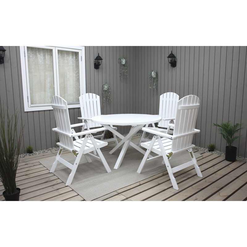 Capuano 4 - Person Patio Dining Set with, White