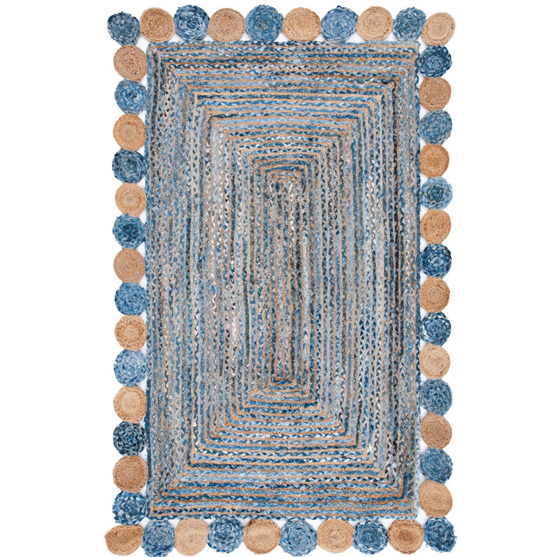 Tapis en jute de coton tissé à la main Cormier, Rectangle 6 pi x 9 pi