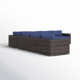 Foxtrot Fully Assembled 122'' Wide Outdoor Wicker Patio Sectional with Cushions
