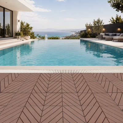 Carreaux de terrasse à emboîtement en plastique durable, 44 paquets, 12 po x 12 po, imperméables pour une utilisation tout temps, gris foncé