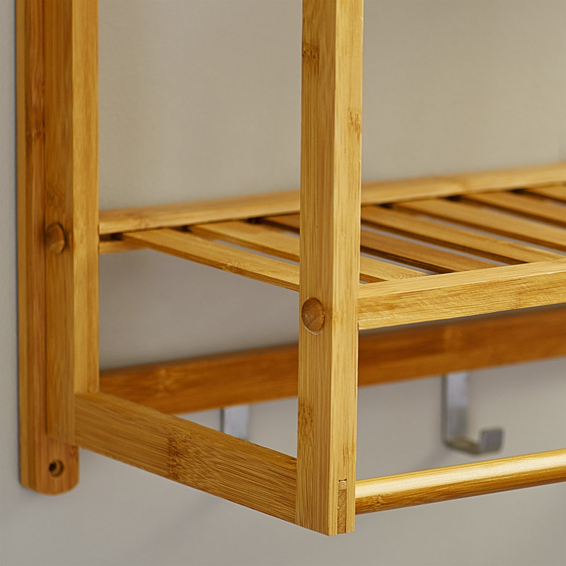 Allana 2 Piece Bamboo Tiered Shelf, Natural Bamboo