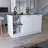 Juniper Kitchen Island With Large Top Surface, Double Door Cabinet, And Open Shelves White / Onyx-1468091877