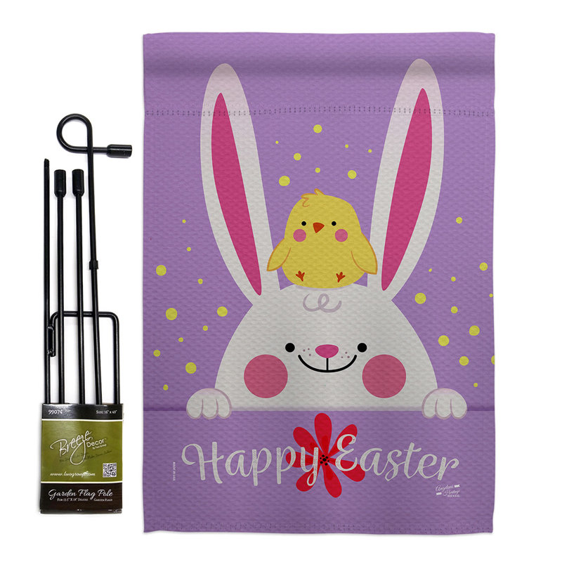 Ensemble de drapeaux en polyester 18 x 13 po Bunny and Chick