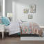 Ensemble d'édredon pour lit simple Boho avec draps - Motif vibrant turquoise et orange, certifié Oeko-tex