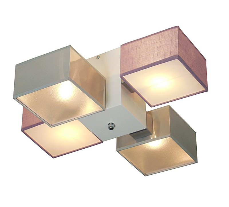 Miranda Semi Flush Mount, Light brown, Silver/Purple, translucent