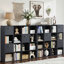 Organisateur de rangement modulaire 24 cubes avec tiroirs en tissu, bibliothèque en bois rustique noyer et cloison, individuel-481928810-481928823-481928822