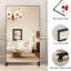67X40 Inch Square Hanging Mirror With Wheels, Black Metal Frame, High - Definition For Bedroom Oversized Floor Mirror, Frame And Quality Reflection