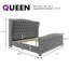 DuJuan Deep Button Tufted Upholstered Queen Bed with Nailhead Trim Wingback Headboard, Grey -1092588061-1092588060