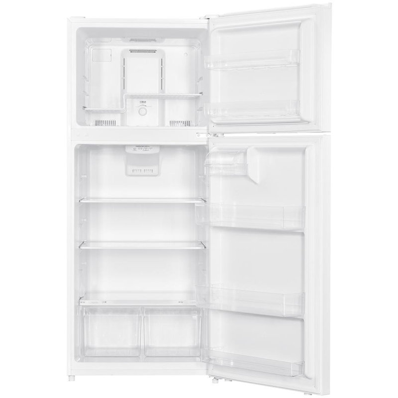 Impecca 17.6 cu. 27.6W with Top Mount Freezer Refrigerator Recessed Handle,, White