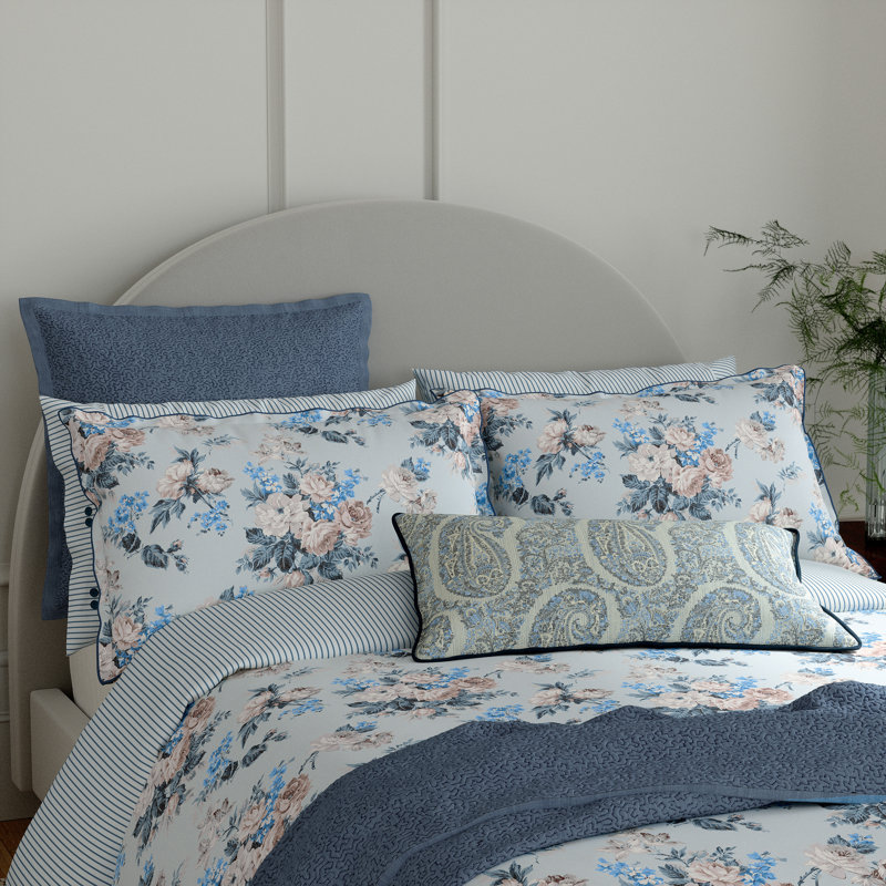 Delphine Cotton Duvet Cover Set, Super King Duvet Cover + 2 Pillowcases