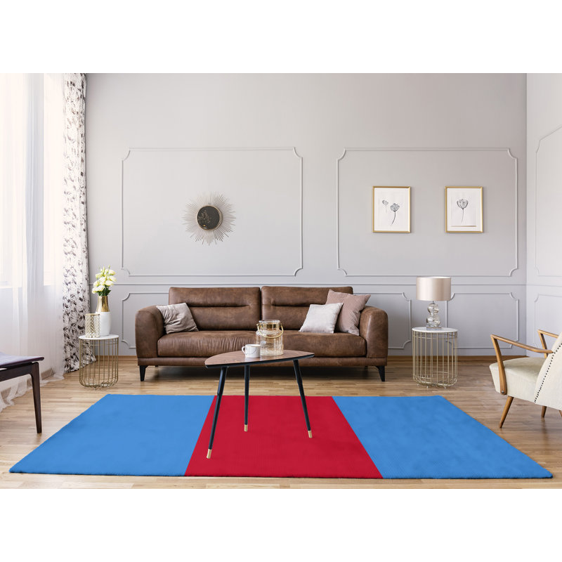 Tapis en poly à rayures de football rouge tennessee, Rectangle 8 pi x 10 pi