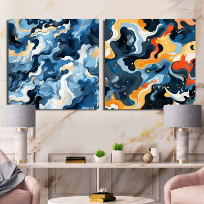 Cuahutemoc - Abstract Square Collage Set Of 2