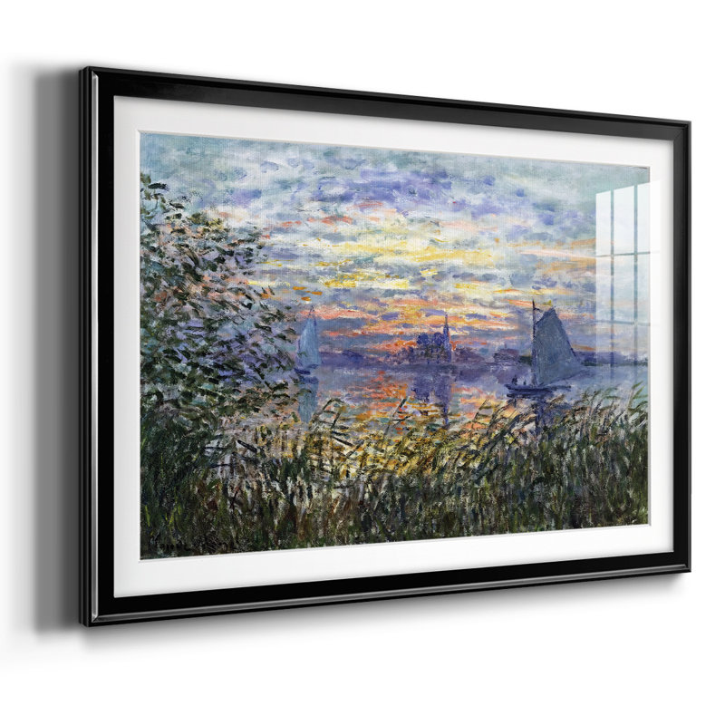Coucher de soleil sur la seine, 1874, reproduction d'art sur papier, Noir, H 15 po x l 21 po x P 1,5 po
