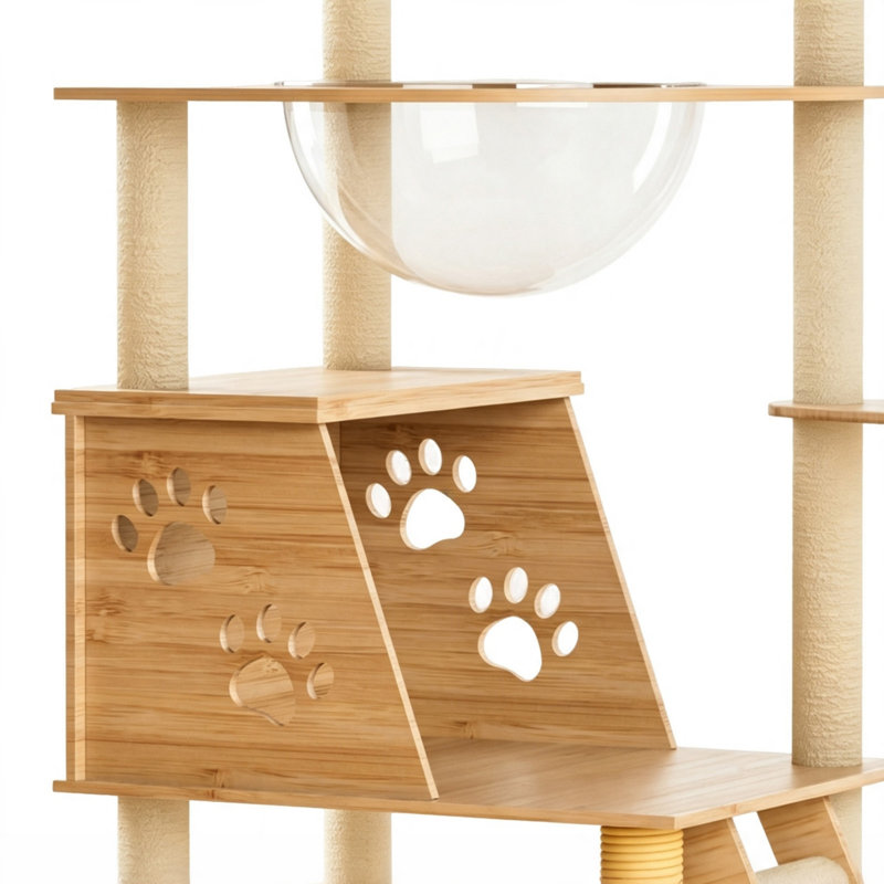 Tour pour arbre à chat à plusieurs niveaux avec poteaux à griffer en sisal et échelle d'escalade pour chat