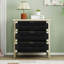 Buffet 3 tiroirs avec tablettes réglables, armoire de rangement avec tiroirs décoratifs en corde tissée à la main pour le salon de la cuisine