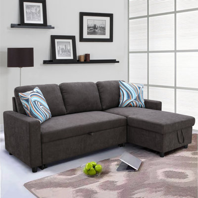 Upholstered L-Shaped Sectional Reversible