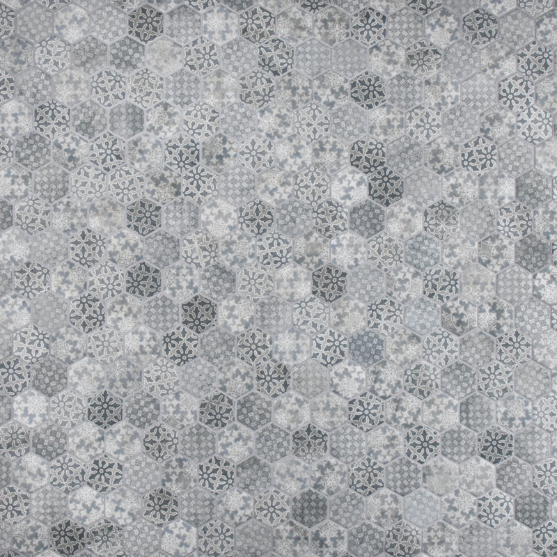 Medley 2" Hex 11-1/8 in. x 12-5/8 in. Porcelain Mosaic Floor and Wall Tile, Slate Blue