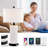 23" Ceramics Dimmable Table Lamp Set with Touch Control, USB Ports and Bulbs