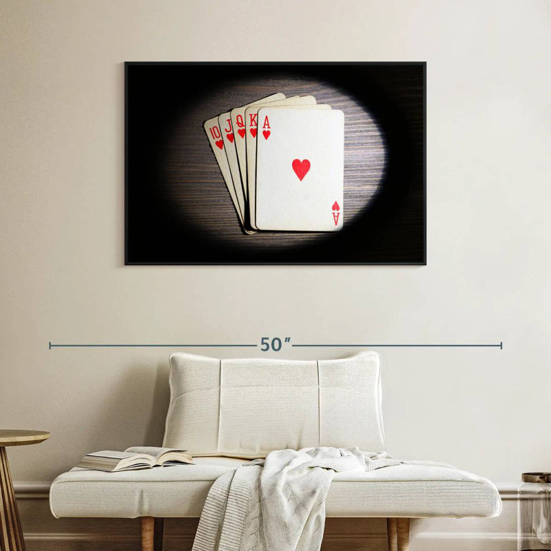 Poker Flush, Cadre flottant noir, 40 po x 27 po