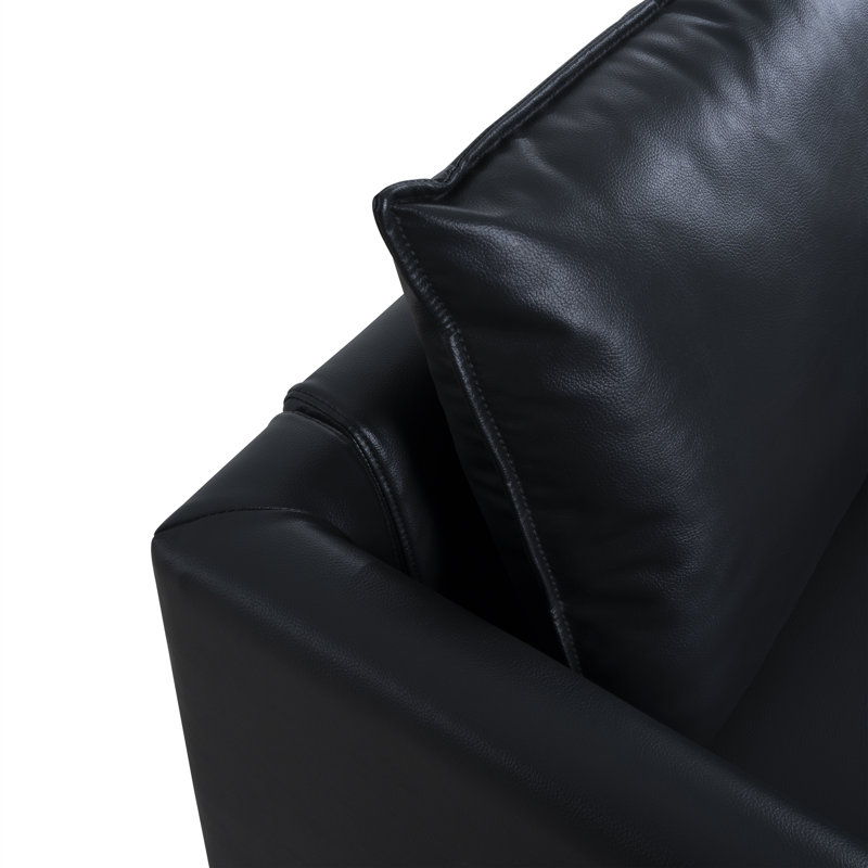 Canapé modulaire en cuir Rudolphus, Noir