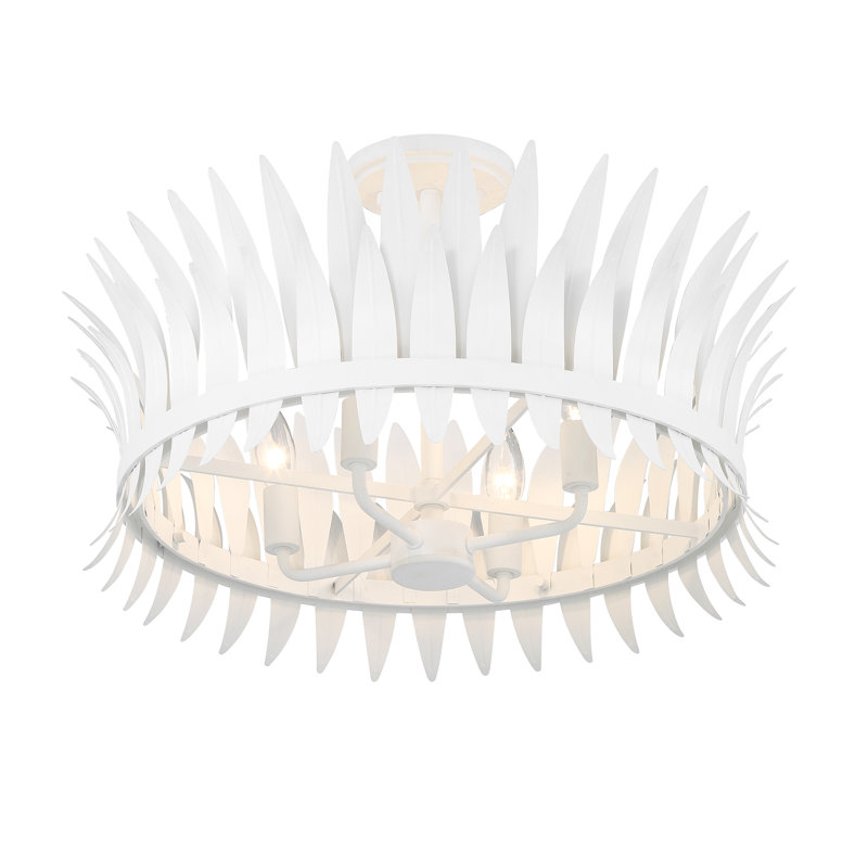 Plafonnier 4 lumières Savoy House Ensley en blanc bisque, Blanc bisque
