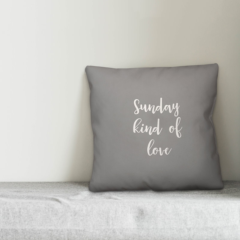  Coussin décoratif Sunday Kind of Love, Gris, Housse de coussin