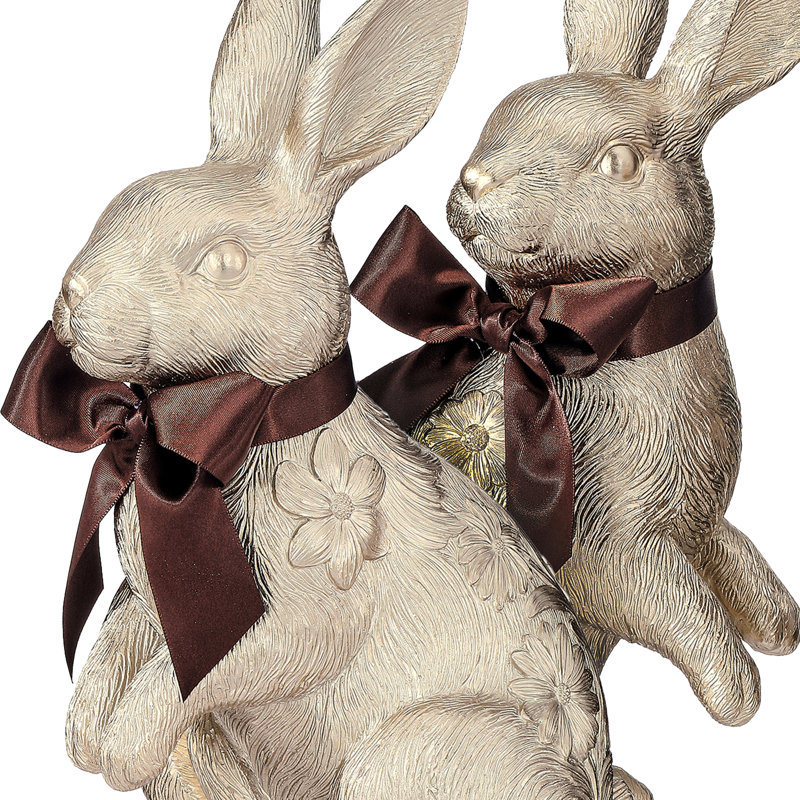 Lapin doré en résine 11 po