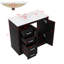 Meuble-lavabo de 36 pouces avec lavabo en céramique, unité de rangement moderne avec 3 tiroirs et 2 portes, autoportant-65442318