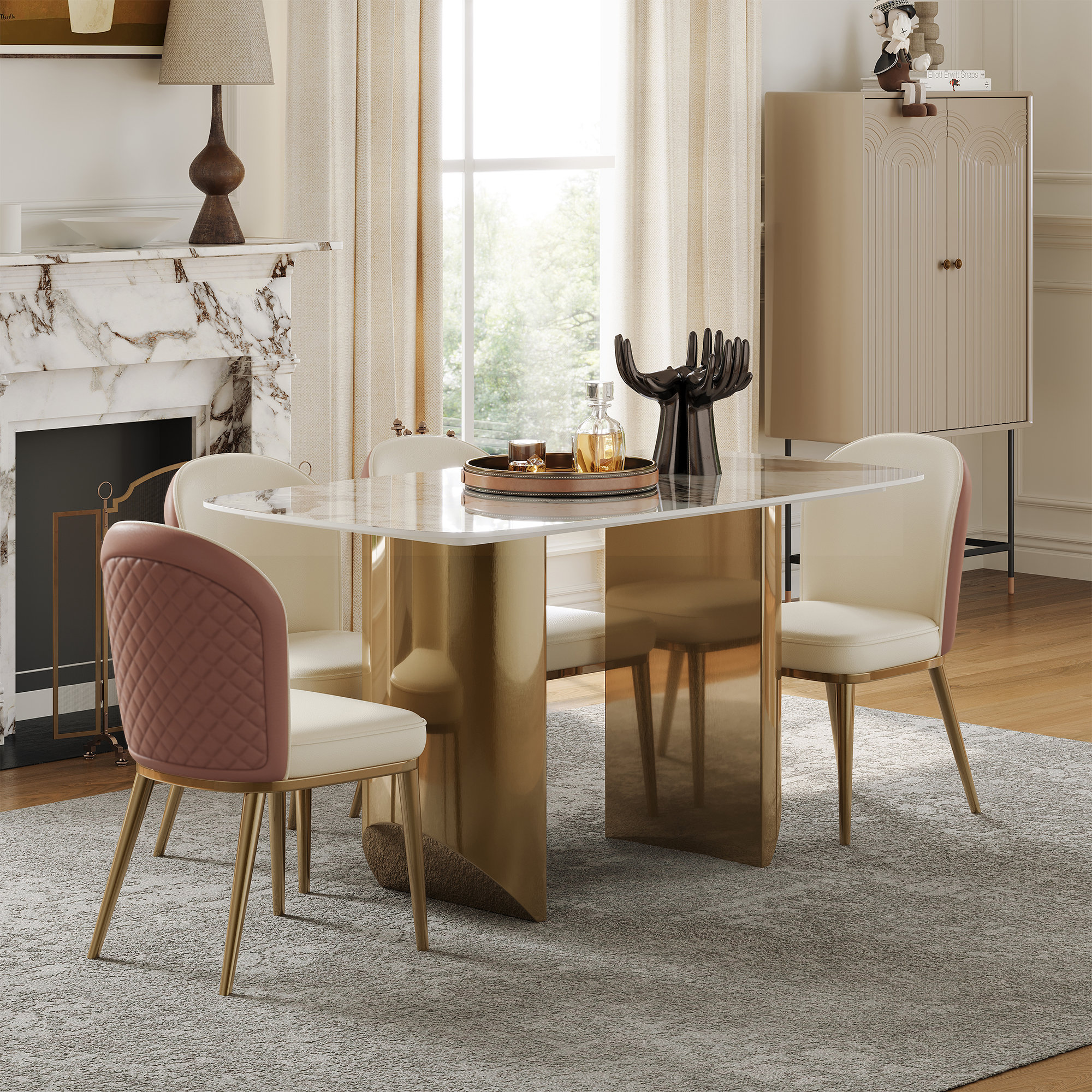 Mercer41 Modern Rectangular Sintered Stone Dining Table Set - Wayfair ...