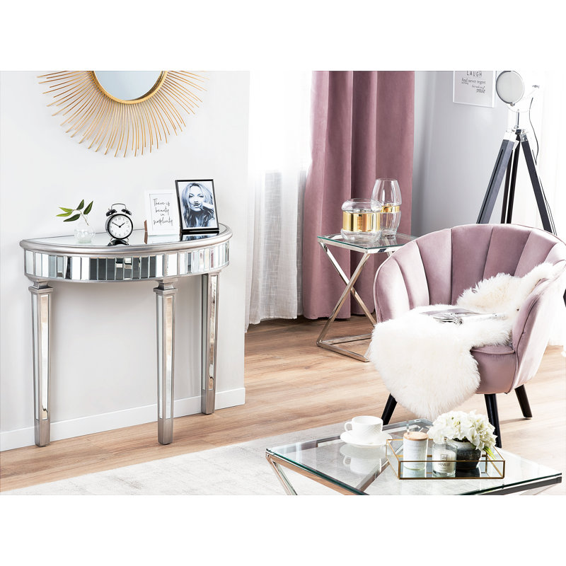 Additri 90cm Glass Top Console Table