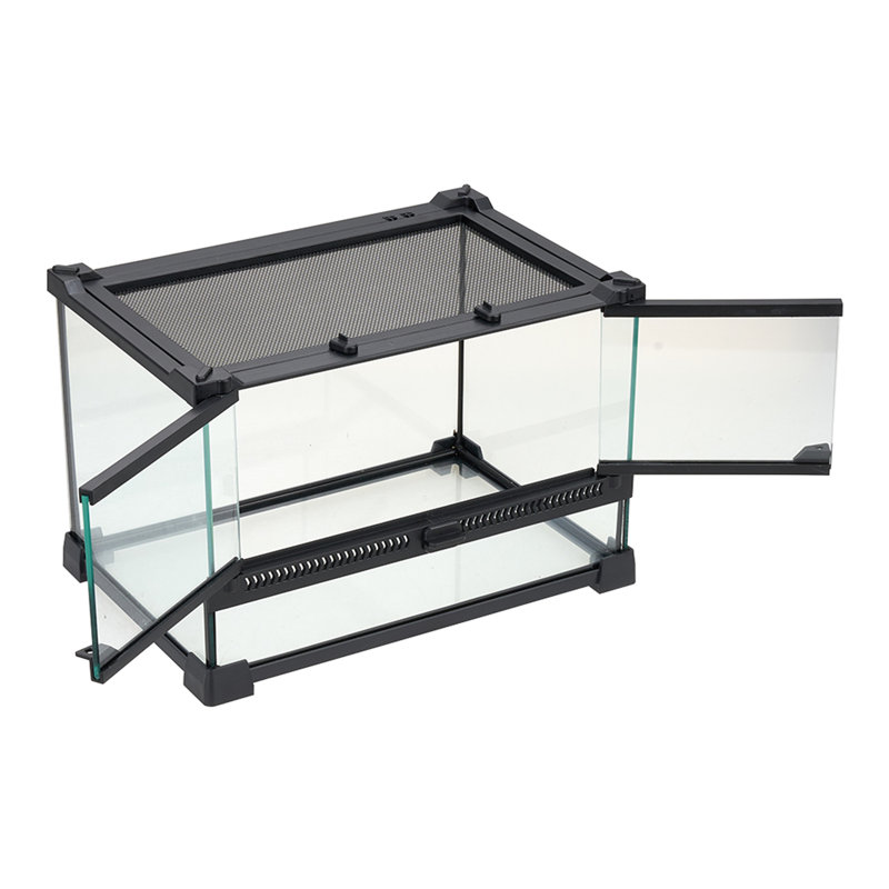 Double-Door Reptile Terrarium with Top Mesh Lid
