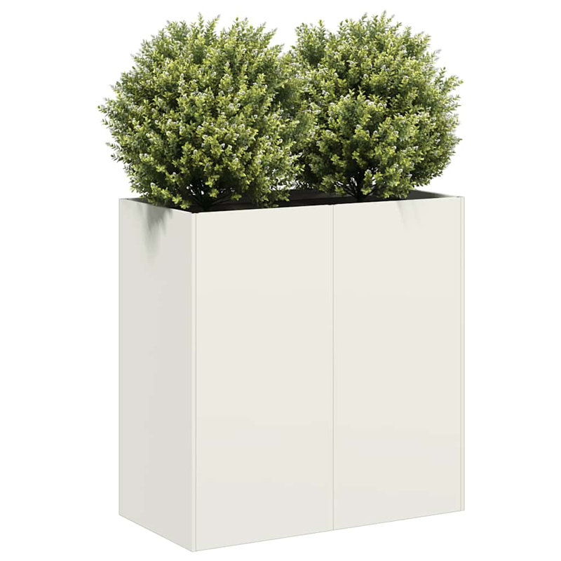 Metal Planter Box, 31.50" H x 31.50" W x 15.75" D, White