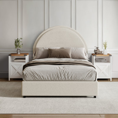 3 Piece Upholstered Bedroom Set And Set Of 6 Nightstands