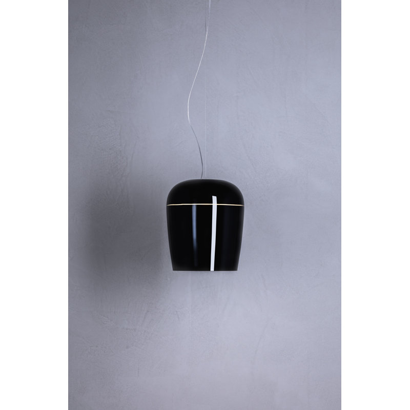Tiara 1 - Light Matt White LED Single Pendant, Glossy Black, 200cm H x 30cm W x 30cm D, Yes