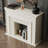 Beige Solid Wood Freestanding Fireplace