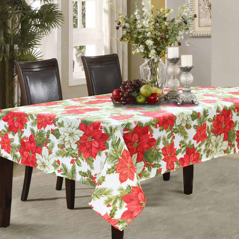 Ardin Floral Christmas Tablecloth, 84" x 60"
