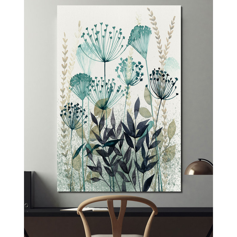 Allayed Floral II - reproduction sur toile, H 12 po x l 8 po x P 1,5 po, Toile tendue
