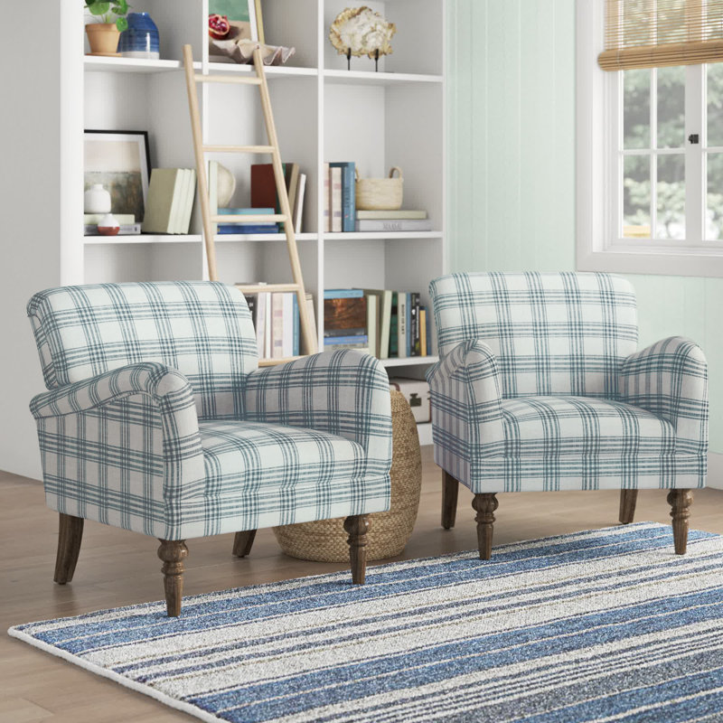 Fauteuil en polyester 29,5 po Arching Farmhouse, Bleu