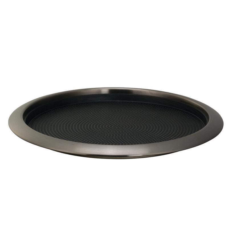 Stainless Steel Removable Insert Serving Tray, Gray, 12"